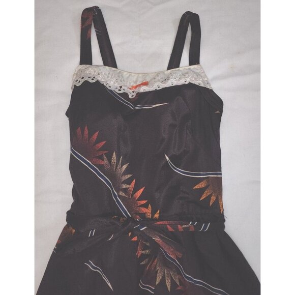 Vintage 1960s Rose Marie Reid Eyelet Keyhole Back Swimsuit Bathing Suit Size 14 - Picture 2 of 11